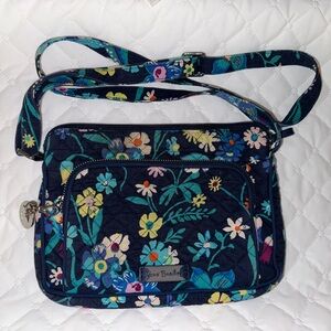 Vera Bradley RFID Little Hipster Midnight Garden Crossbody purse